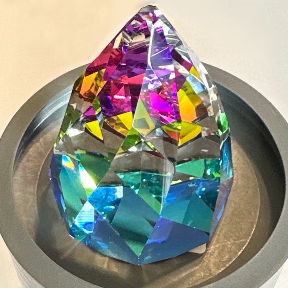 Swarovski Crystal Vintage Vitrail Rio Cone Paperweight (RETIRED)